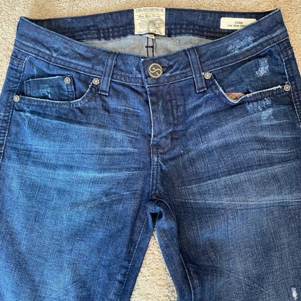 Dylan George Jeans Womens 27 Cara Low Rise Skinny Distressed‎ Denim 29.5” Inseam
